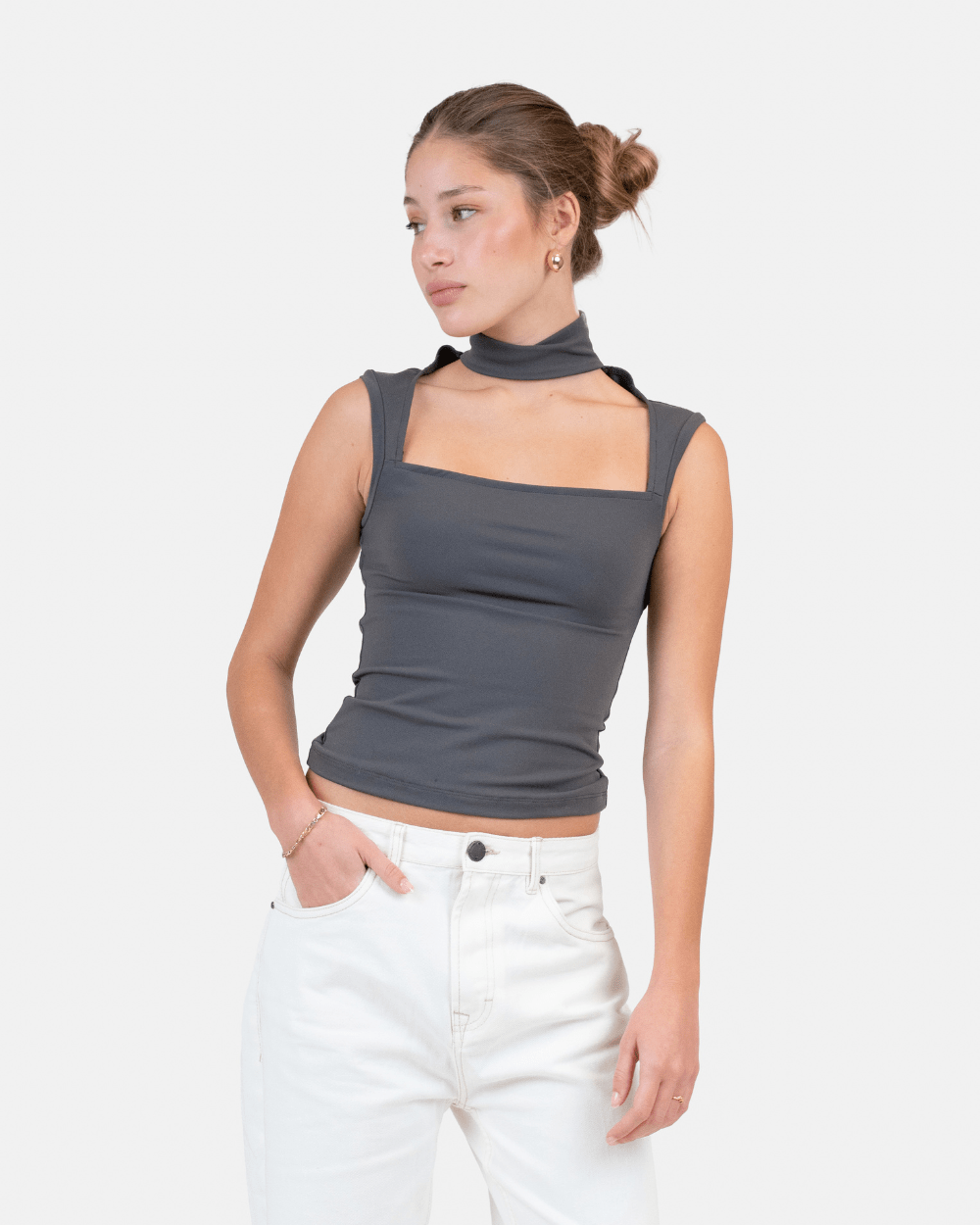 Choker Top Grå | Skagen - clothing.dk